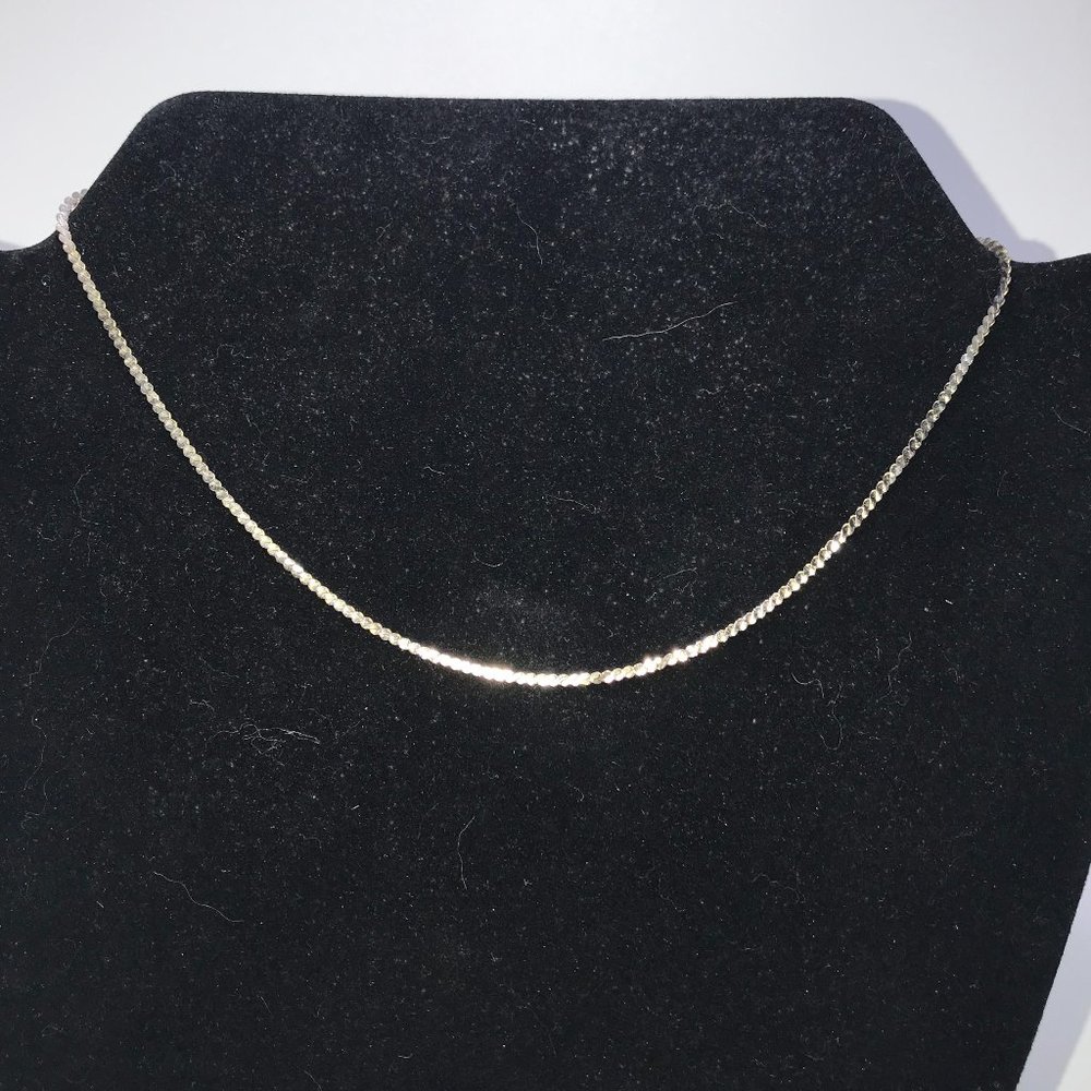 16" 2mm Serpentine Silver Necklace